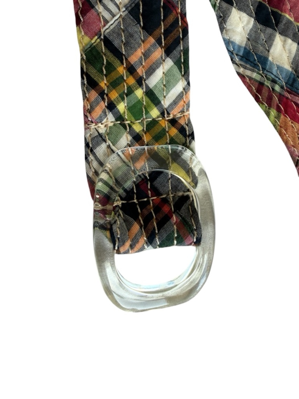 J. Crew Multicolor Plaid Quilted Fabric Belt - Picture 3 of 5